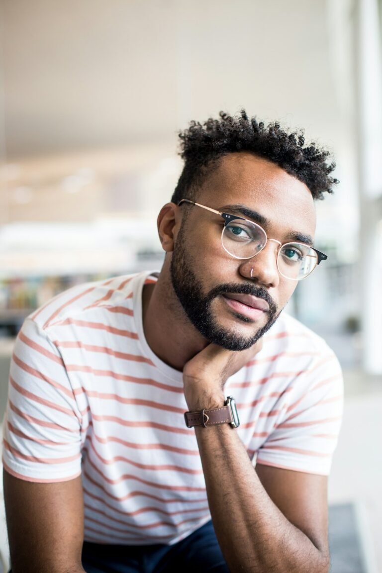 Man wearing eyeglasses in a lifestyle portrait